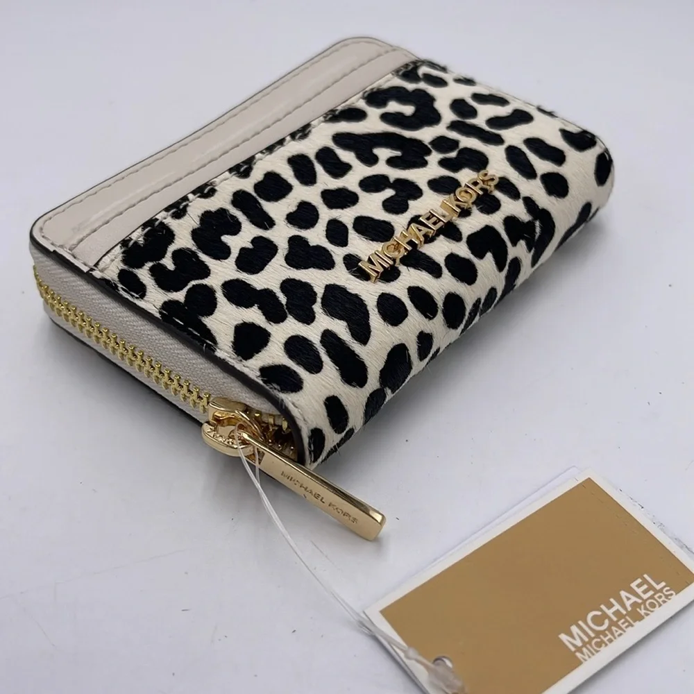 Michael Kors Jet Set Travel MD Zip Around Card Case Wallet (Light Cream Multi) - Picture 7 of 16